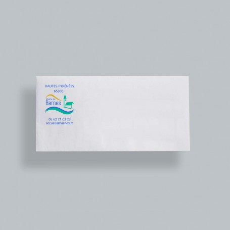 Enveloppe impression personnalisée DL 110x220 90g blanc sans fenêtre