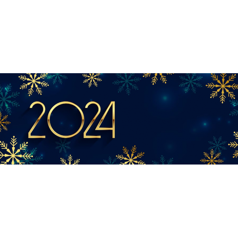 Carte de vœux 2024 • Coups de Pinceau Bleu • Lot de 16 Cartes